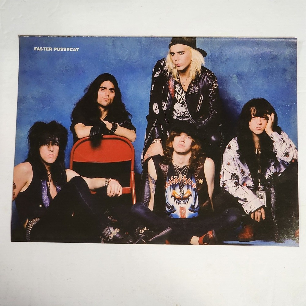 Faster Pussycat Band Color Pinup Poster Magazine Clipping 8x10 Hair Metal